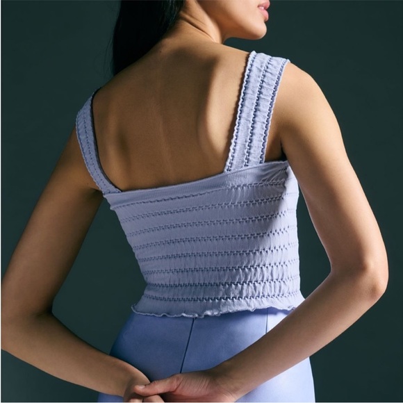 NWT Anthropologie seamless, smocked, square neck tank L/XL - Picture 3 of 5